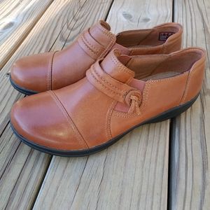 Clarks | Cheyn Madi Loafers Camel Brown Leather Comfort Shoes Size 7M Womens